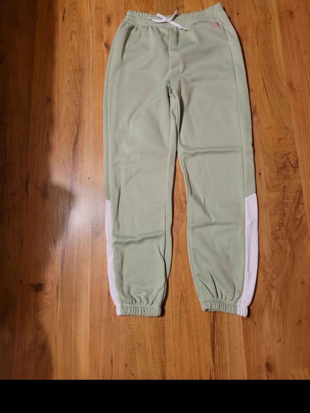 Reebok Mint Green & White Kids Sweat Joggers